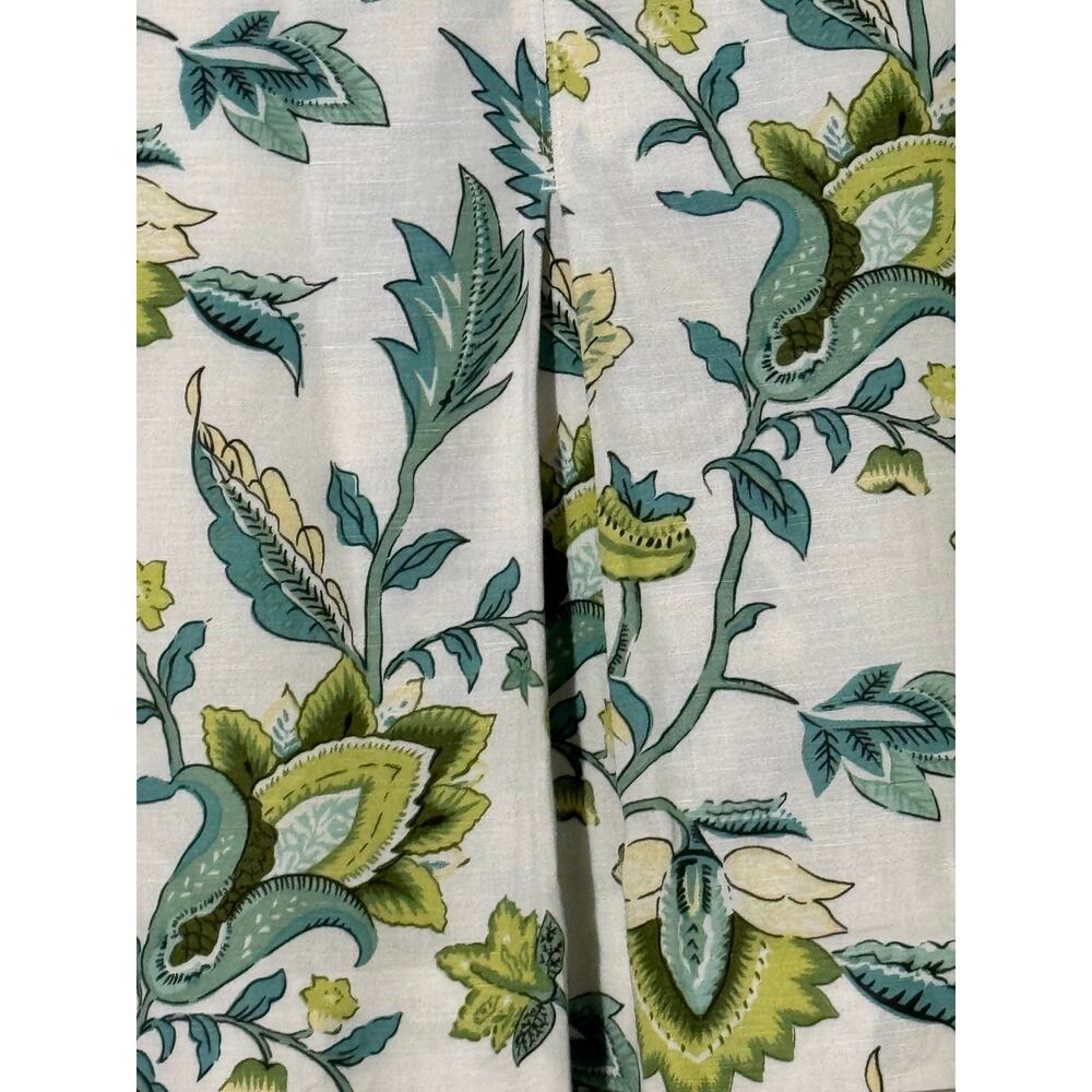 LOFT Ann Taylor Floral Linen Blend Skirt Size 14 White Blue Green - Picture 6 of 8